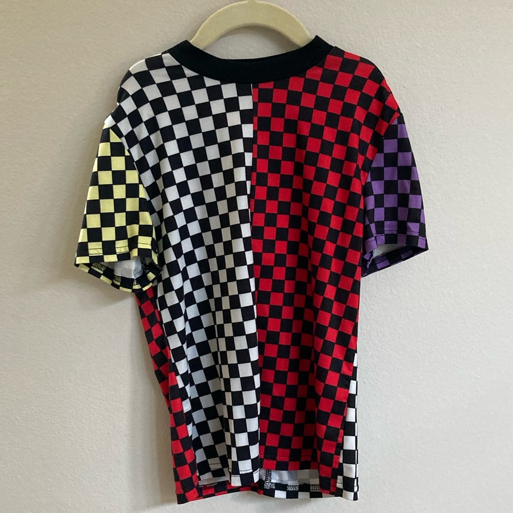 SHEIN Girls Checkered Color block shirt
